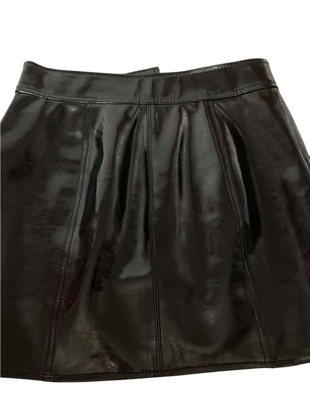 J.Crew Collection button-front skirt in faux patent leather
